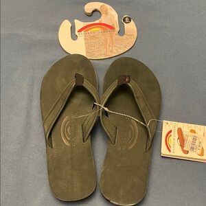 Rainbow Catalina Black Flip Flops